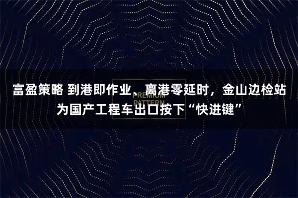富盈策略 到港即作业、离港零延时，金山边检站为国产工程车出口按下“快进键”