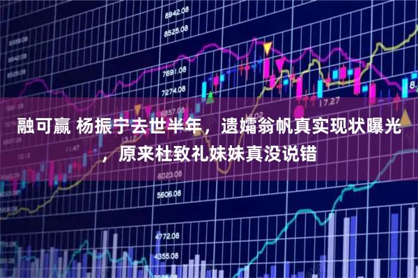 融可赢 杨振宁去世半年，遗孀翁帆真实现状曝光，原来杜致礼妹妹真没说错